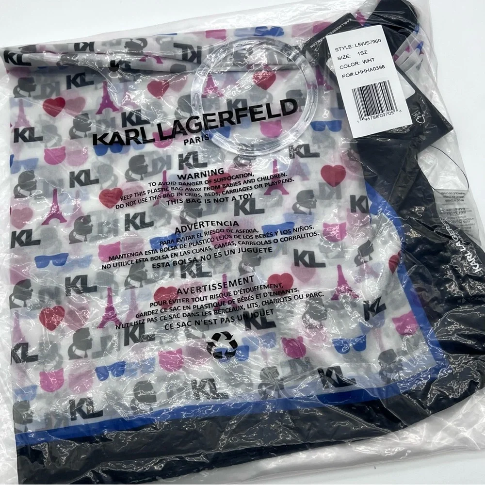 Karl Lagerfeld Paris Paris Icons Square Scarf 48” NWT